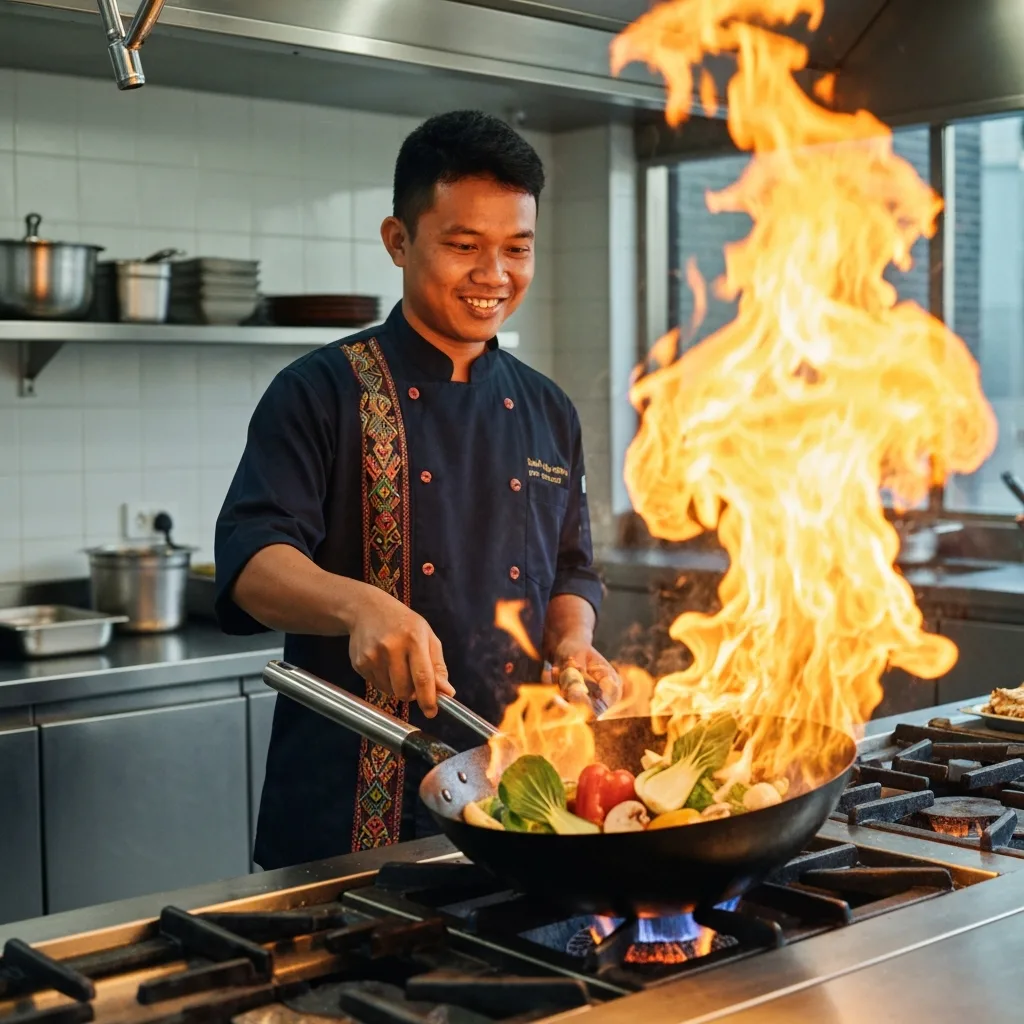 Char Kuey Teow preparation